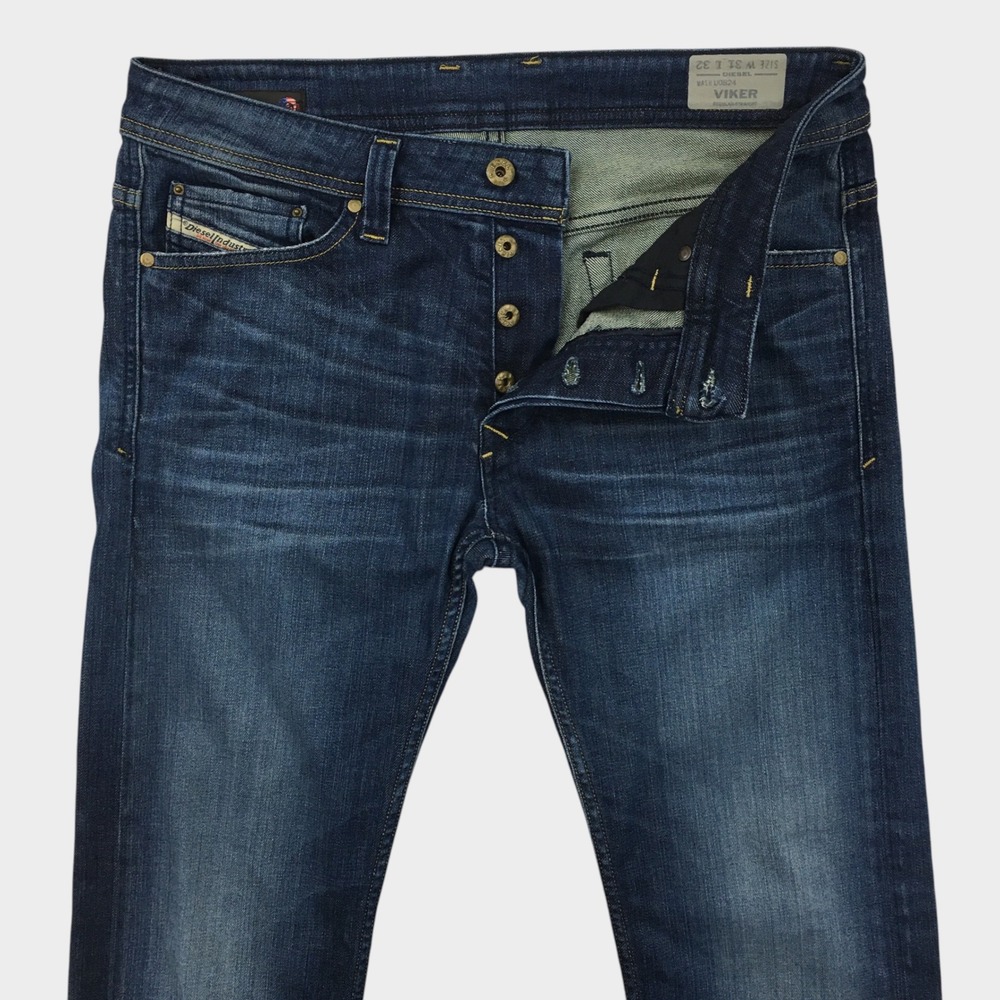 Diesel Viker Regular Straight Leg Dark Wash Blue Denim Jeans Mens 31 x 30